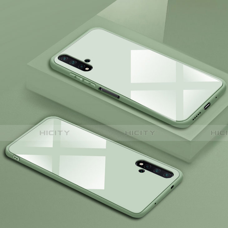 Coque Rebord Contour Silicone et Vitre Miroir Housse Etui T05 pour Huawei Honor 20 Vert Plus