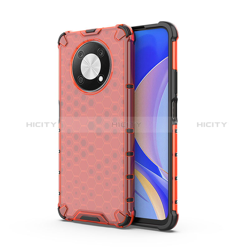 Coque Rebord Contour Silicone et Vitre Transparente Housse Etui 360 Degres AM1 pour Huawei Enjoy 50 Pro Rouge Plus