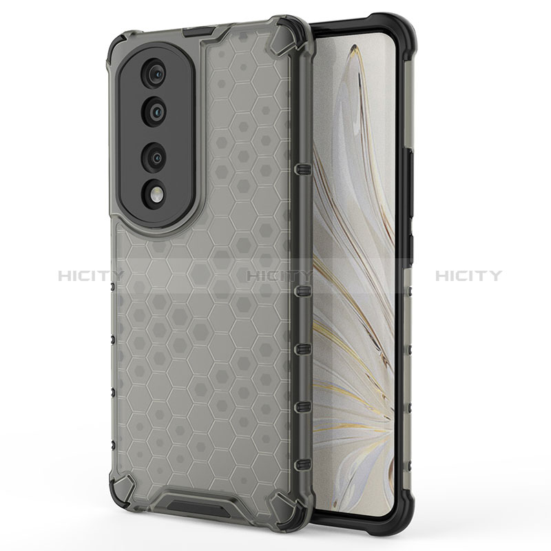 Coque Rebord Contour Silicone et Vitre Transparente Housse Etui 360 Degres AM1 pour Huawei Honor 70 Pro+ Plus 5G Noir Plus