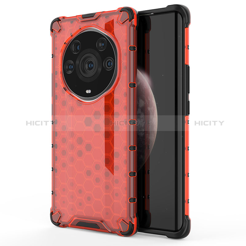 Coque Rebord Contour Silicone et Vitre Transparente Housse Etui 360 Degres AM1 pour Huawei Honor Magic3 Pro+ Plus 5G Rouge Plus