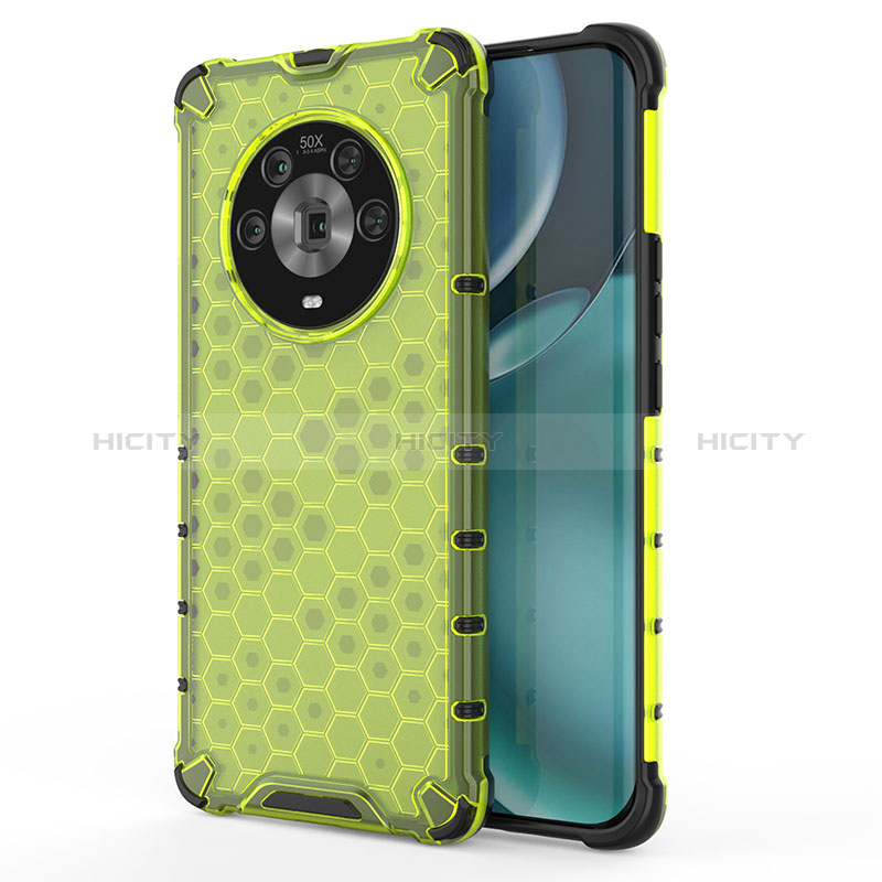 Coque Rebord Contour Silicone et Vitre Transparente Housse Etui 360 Degres AM1 pour Huawei Honor Magic4 5G Vert Plus