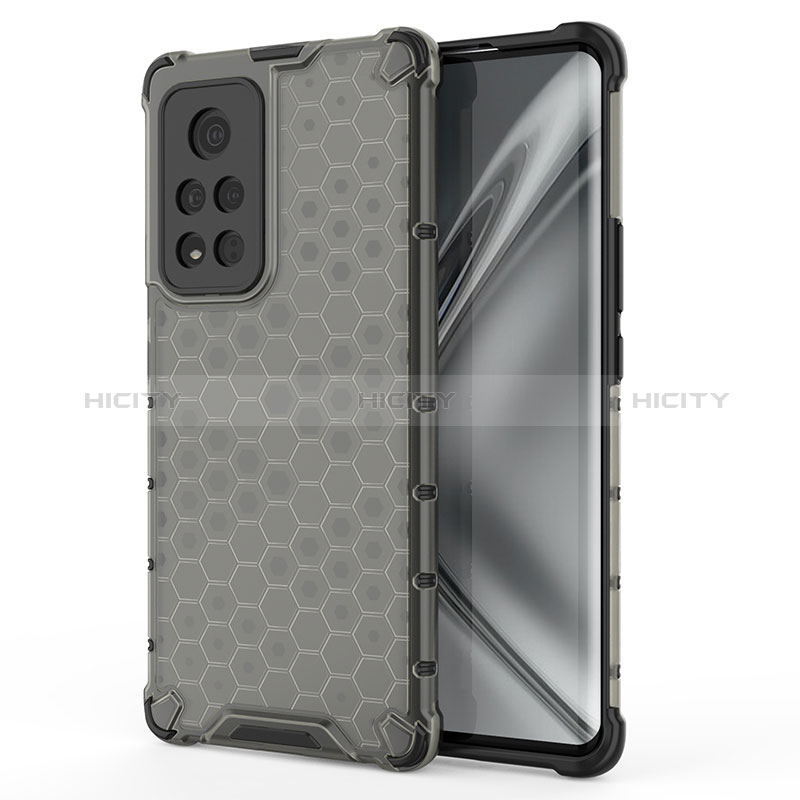 Coque Rebord Contour Silicone et Vitre Transparente Housse Etui 360 Degres AM1 pour Huawei Honor V40 5G Noir Plus