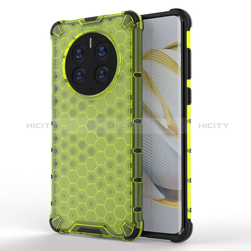 Coque Rebord Contour Silicone et Vitre Transparente Housse Etui 360 Degres AM1 pour Huawei Mate 50 Pro Vert Plus