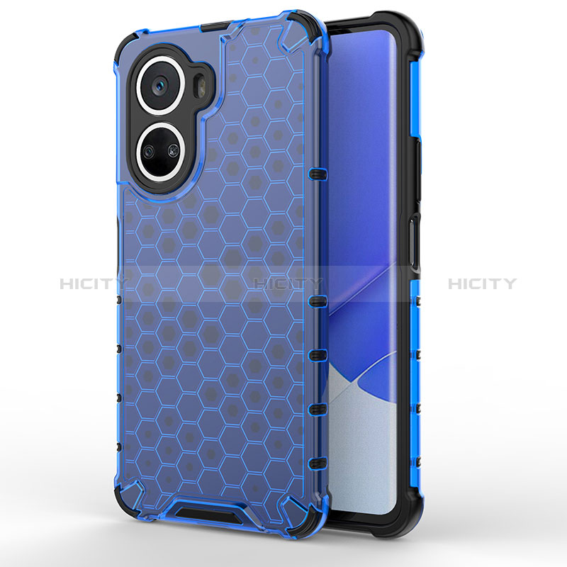 Coque Rebord Contour Silicone et Vitre Transparente Housse Etui 360 Degres AM1 pour Huawei Nova 10 SE Bleu Plus