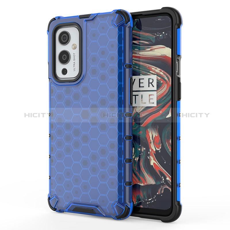 Coque Rebord Contour Silicone et Vitre Transparente Housse Etui 360 Degres AM1 pour OnePlus 9 5G Bleu Plus