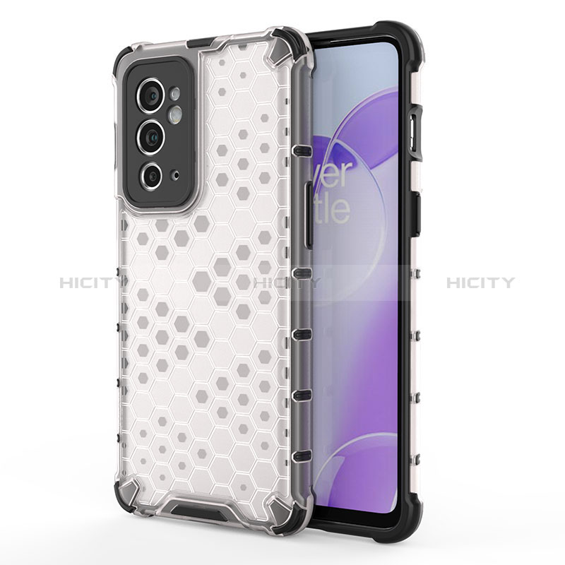 Coque Rebord Contour Silicone et Vitre Transparente Housse Etui 360 Degres AM1 pour OnePlus 9RT 5G Blanc Plus