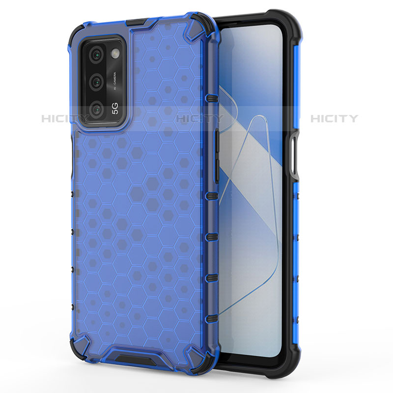 Coque Rebord Contour Silicone et Vitre Transparente Housse Etui 360 Degres AM1 pour Oppo A53s 5G Bleu Plus