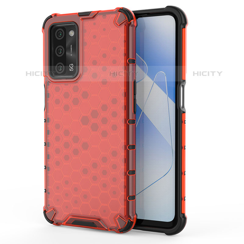 Coque Rebord Contour Silicone et Vitre Transparente Housse Etui 360 Degres AM1 pour Oppo A53s 5G Rouge Plus