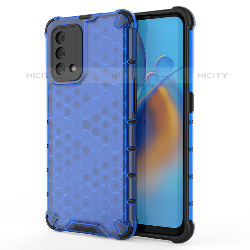 Coque Rebord Contour Silicone et Vitre Transparente Housse Etui 360 Degres AM1 pour Oppo A74 4G Bleu Plus