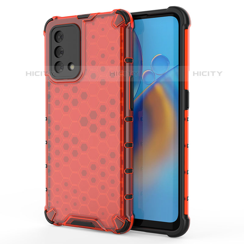 Coque Rebord Contour Silicone et Vitre Transparente Housse Etui 360 Degres AM1 pour Oppo A74 4G Rouge Plus