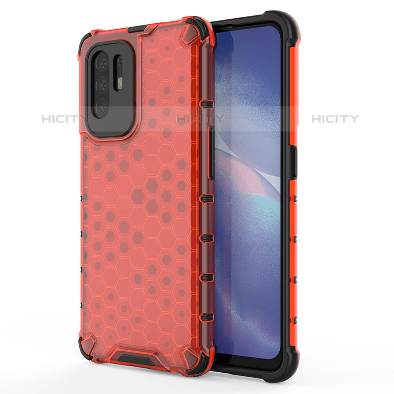 Coque Rebord Contour Silicone et Vitre Transparente Housse Etui 360 Degres AM1 pour Oppo A94 5G Rouge Plus