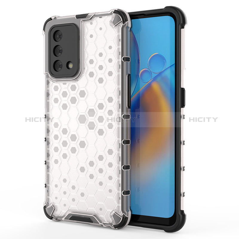 Coque Rebord Contour Silicone et Vitre Transparente Housse Etui 360 Degres AM1 pour Oppo A95 4G Blanc Plus