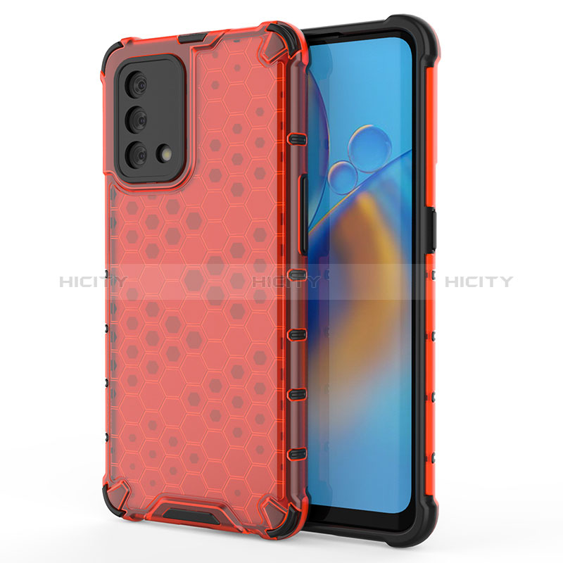 Coque Rebord Contour Silicone et Vitre Transparente Housse Etui 360 Degres AM1 pour Oppo A95 4G Rouge Plus