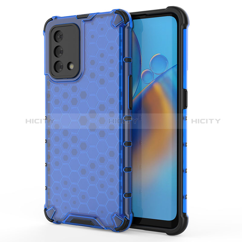 Coque Rebord Contour Silicone et Vitre Transparente Housse Etui 360 Degres AM1 pour Oppo F19s Bleu Plus