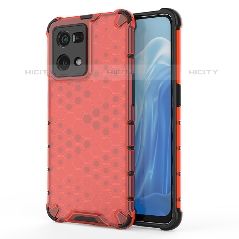 Coque Rebord Contour Silicone et Vitre Transparente Housse Etui 360 Degres AM1 pour Oppo F21 Pro 4G Rouge Plus