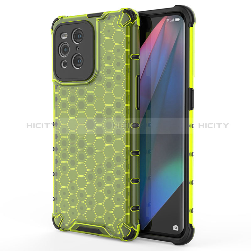 Coque Rebord Contour Silicone et Vitre Transparente Housse Etui 360 Degres AM1 pour Oppo Find X3 5G Vert Plus