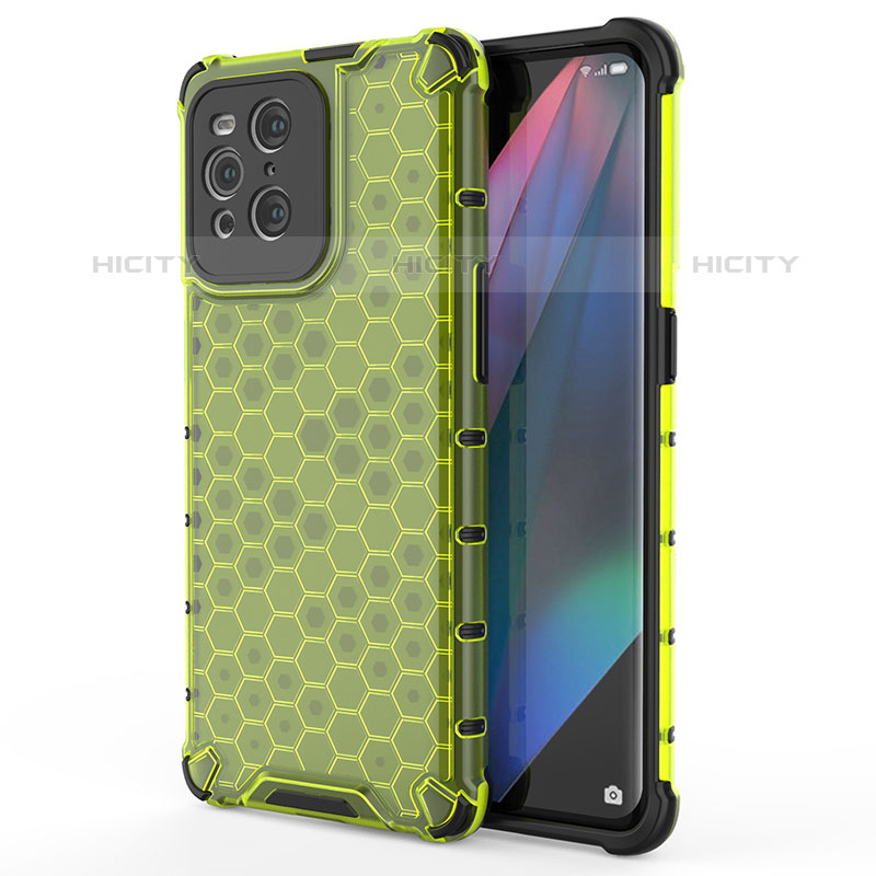 Coque Rebord Contour Silicone et Vitre Transparente Housse Etui 360 Degres AM1 pour Oppo Find X3 Pro 5G Vert Plus