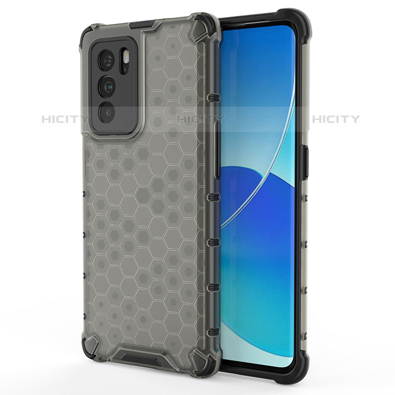 Coque Rebord Contour Silicone et Vitre Transparente Housse Etui 360 Degres AM1 pour Oppo Reno6 Pro 5G India Noir Plus