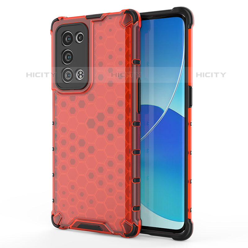 Coque Rebord Contour Silicone et Vitre Transparente Housse Etui 360 Degres AM1 pour Oppo Reno6 Pro+ Plus 5G Rouge Plus