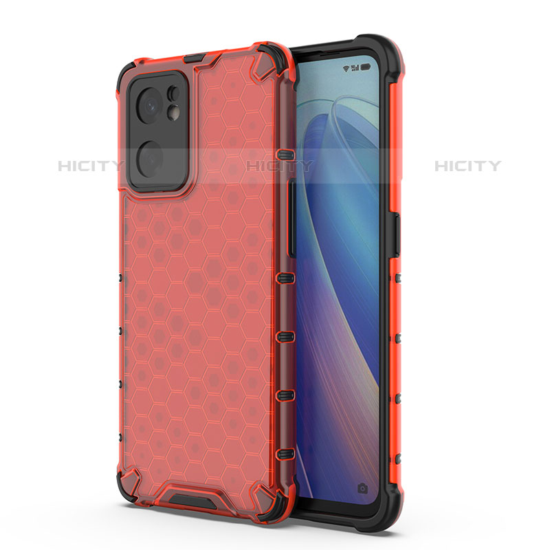 Coque Rebord Contour Silicone et Vitre Transparente Housse Etui 360 Degres AM1 pour Oppo Reno7 SE 5G Rouge Plus