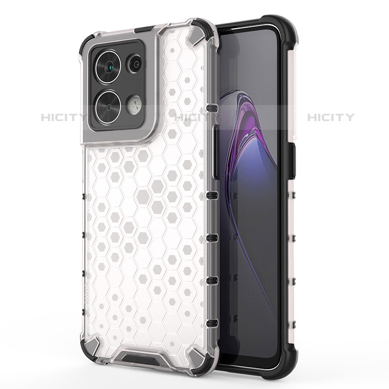 Coque Rebord Contour Silicone et Vitre Transparente Housse Etui 360 Degres AM1 pour Oppo Reno8 5G Blanc Plus