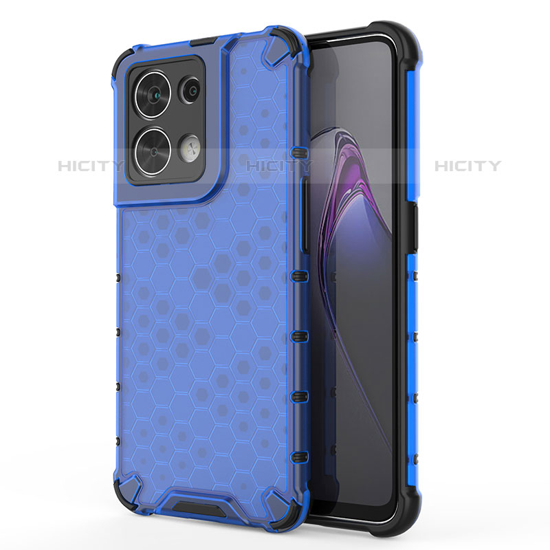 Coque Rebord Contour Silicone et Vitre Transparente Housse Etui 360 Degres AM1 pour Oppo Reno8 5G Bleu Plus