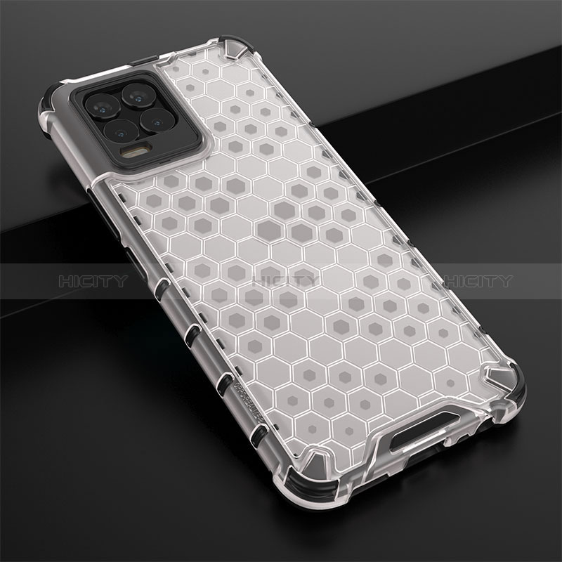 Coque Rebord Contour Silicone et Vitre Transparente Housse Etui 360 Degres AM1 pour Realme 8 4G Blanc Plus