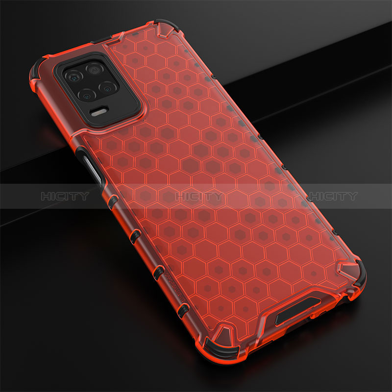 Coque Rebord Contour Silicone et Vitre Transparente Housse Etui 360 Degres AM1 pour Realme 8s 5G Rouge Plus