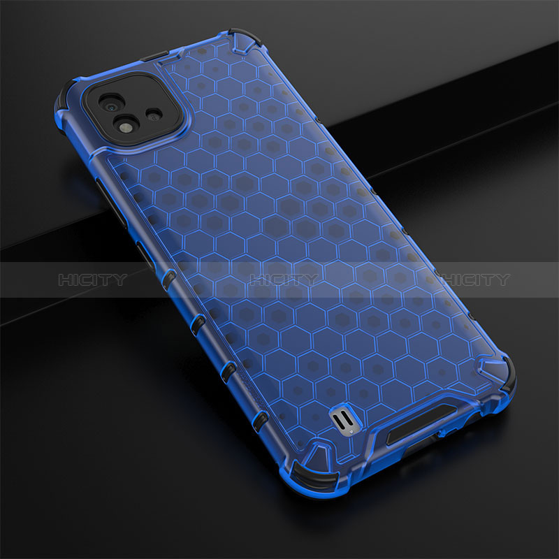 Coque Rebord Contour Silicone et Vitre Transparente Housse Etui 360 Degres AM1 pour Realme C11 (2021) Bleu Plus