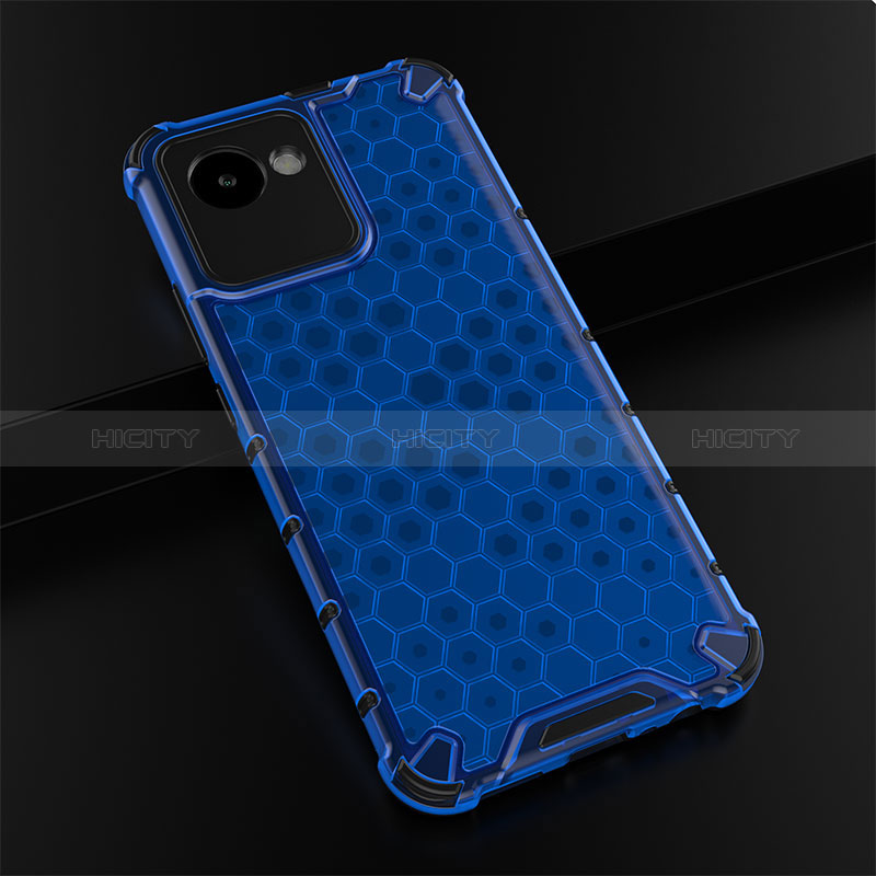 Coque Rebord Contour Silicone et Vitre Transparente Housse Etui 360 Degres AM1 pour Realme C30s Bleu Plus