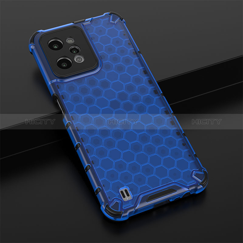 Coque Rebord Contour Silicone et Vitre Transparente Housse Etui 360 Degres AM1 pour Realme C31 Bleu Plus