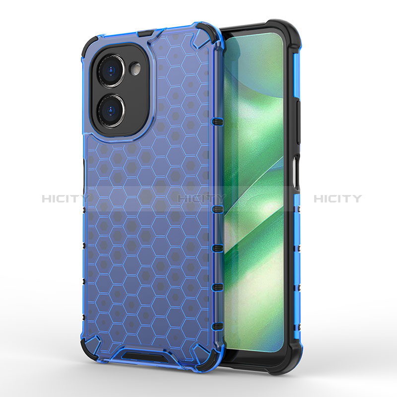 Coque Rebord Contour Silicone et Vitre Transparente Housse Etui 360 Degres AM1 pour Realme C33 Bleu Plus