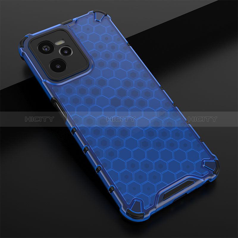 Coque Rebord Contour Silicone et Vitre Transparente Housse Etui 360 Degres AM1 pour Realme C35 Bleu Plus