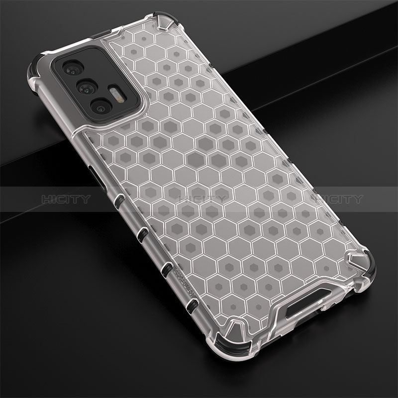 Coque Rebord Contour Silicone et Vitre Transparente Housse Etui 360 Degres AM1 pour Realme GT Master 5G Blanc Plus