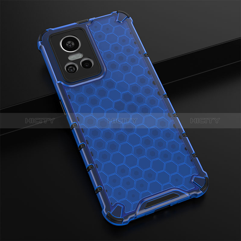 Coque Rebord Contour Silicone et Vitre Transparente Housse Etui 360 Degres AM1 pour Realme GT Neo3 5G Bleu Plus