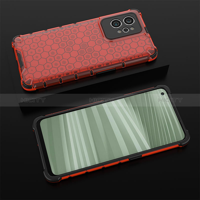 Coque Rebord Contour Silicone et Vitre Transparente Housse Etui 360 Degres AM1 pour Realme GT2 Pro 5G Rouge Plus