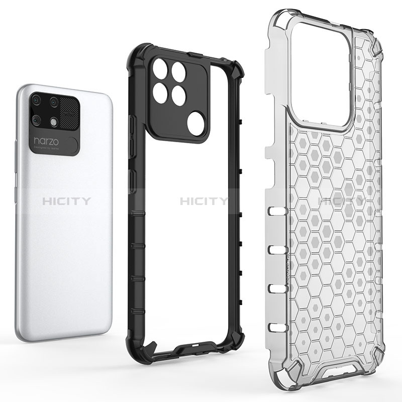 Coque Rebord Contour Silicone et Vitre Transparente Housse Etui 360 Degres AM1 pour Realme Narzo 50A Plus