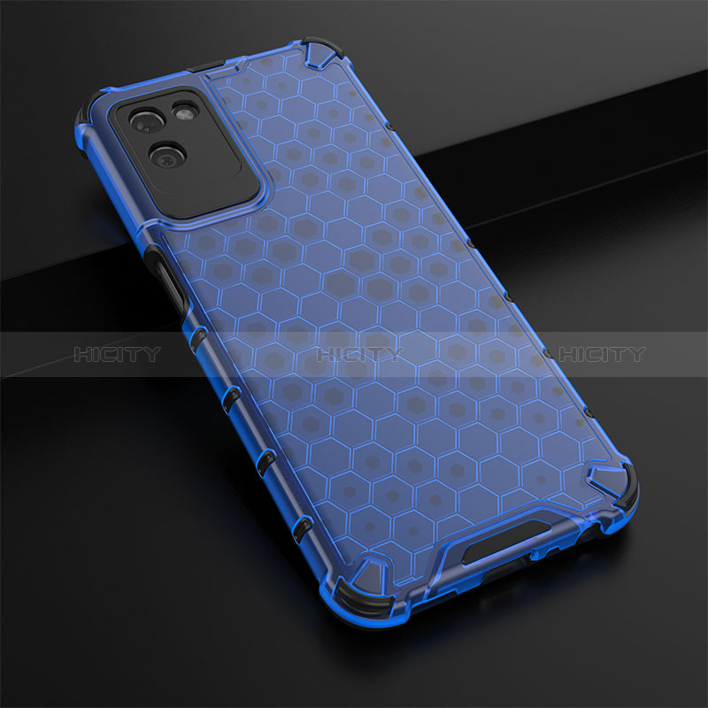 Coque Rebord Contour Silicone et Vitre Transparente Housse Etui 360 Degres AM1 pour Realme V11 5G Bleu Plus