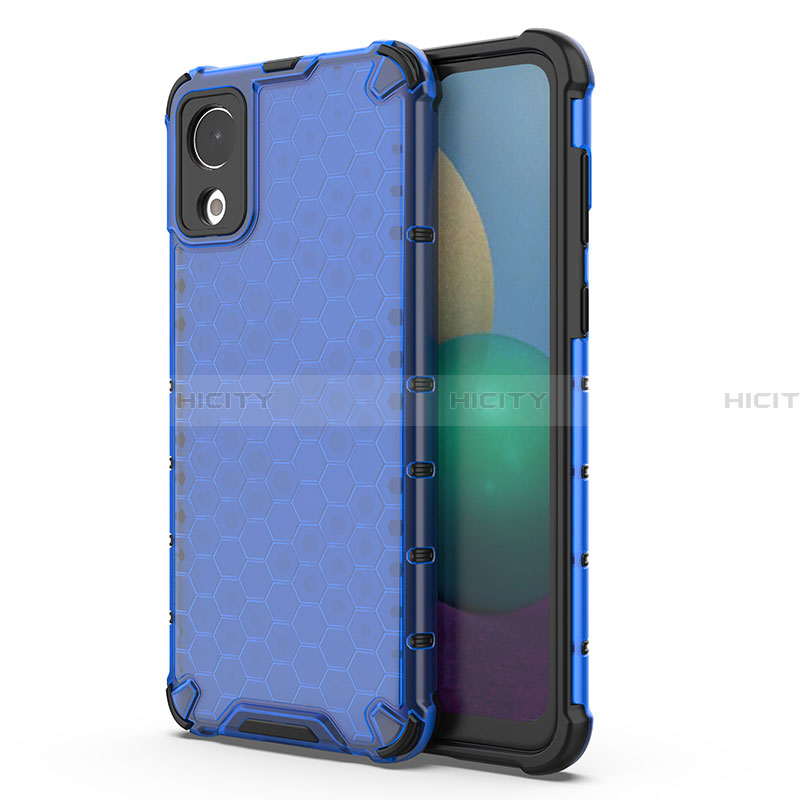 Coque Rebord Contour Silicone et Vitre Transparente Housse Etui 360 Degres AM1 pour Samsung Galaxy A03 Core Bleu Plus