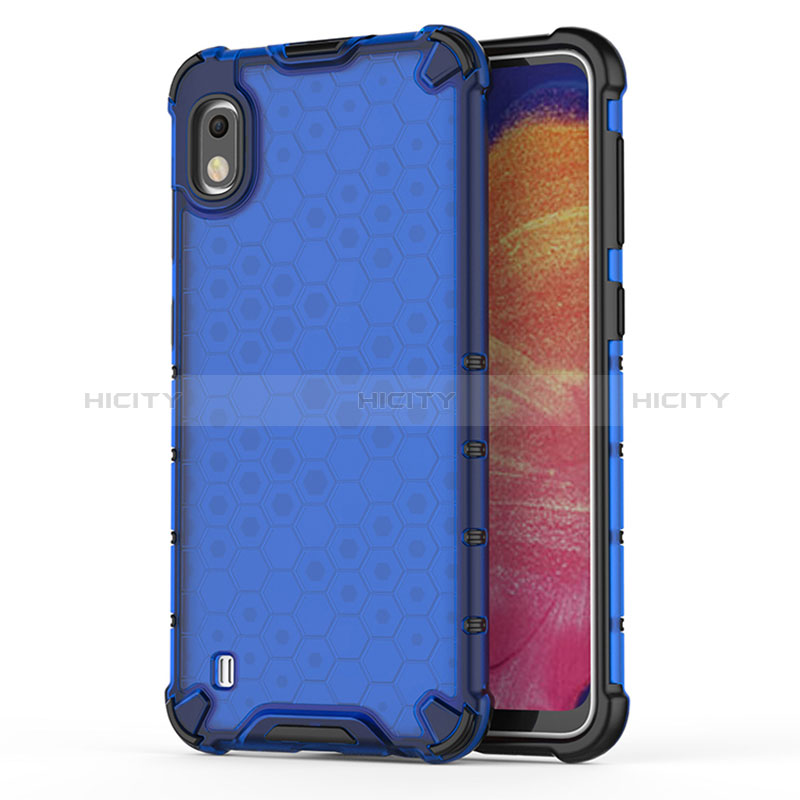 Coque Rebord Contour Silicone et Vitre Transparente Housse Etui 360 Degres AM1 pour Samsung Galaxy A10 Bleu Plus