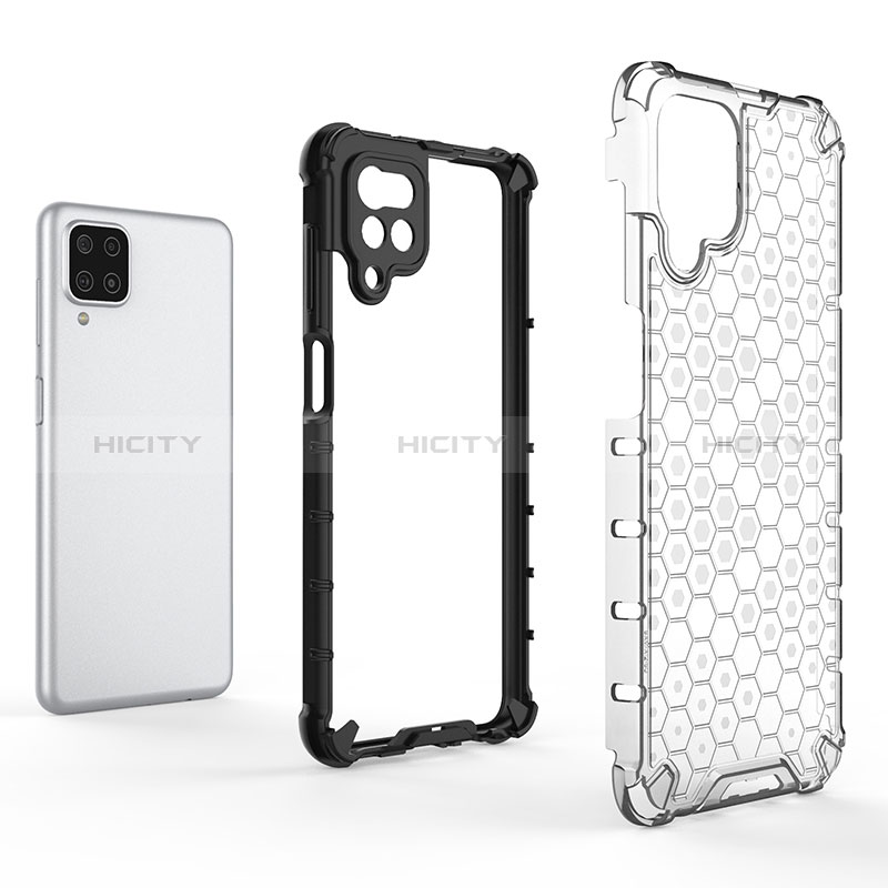 Coque Rebord Contour Silicone et Vitre Transparente Housse Etui 360 Degres AM1 pour Samsung Galaxy A12 Nacho Plus