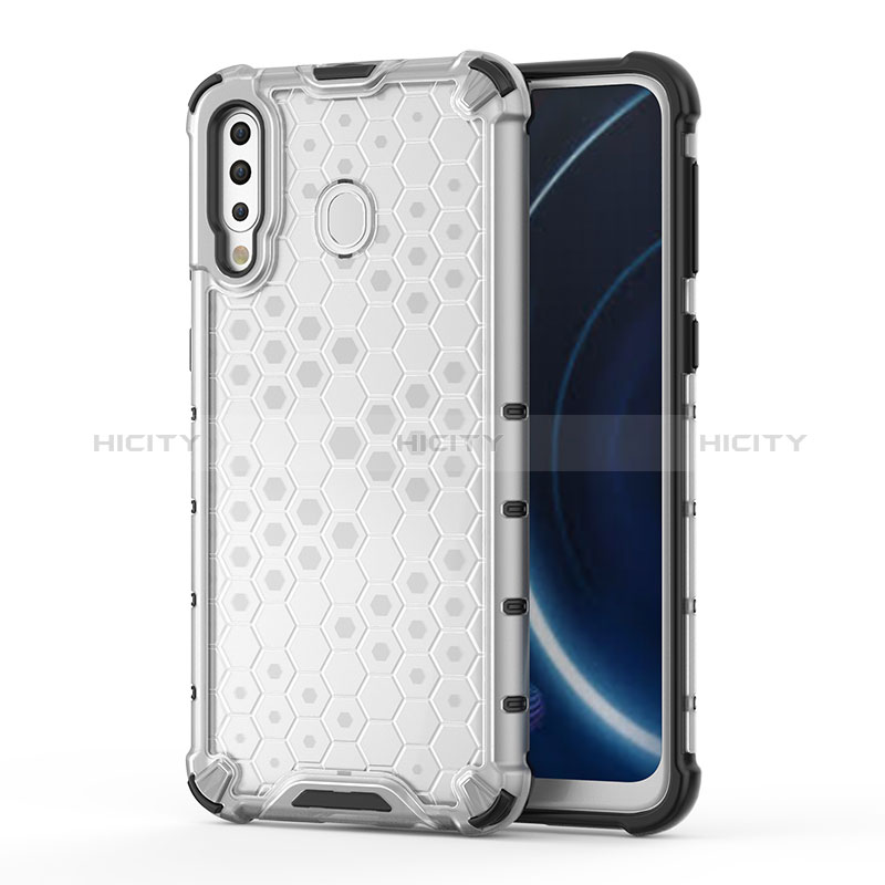 Coque Rebord Contour Silicone et Vitre Transparente Housse Etui 360 Degres AM1 pour Samsung Galaxy A40s Blanc Plus