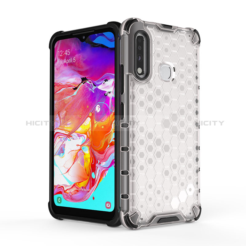 Coque Rebord Contour Silicone et Vitre Transparente Housse Etui 360 Degres AM1 pour Samsung Galaxy A70E Plus