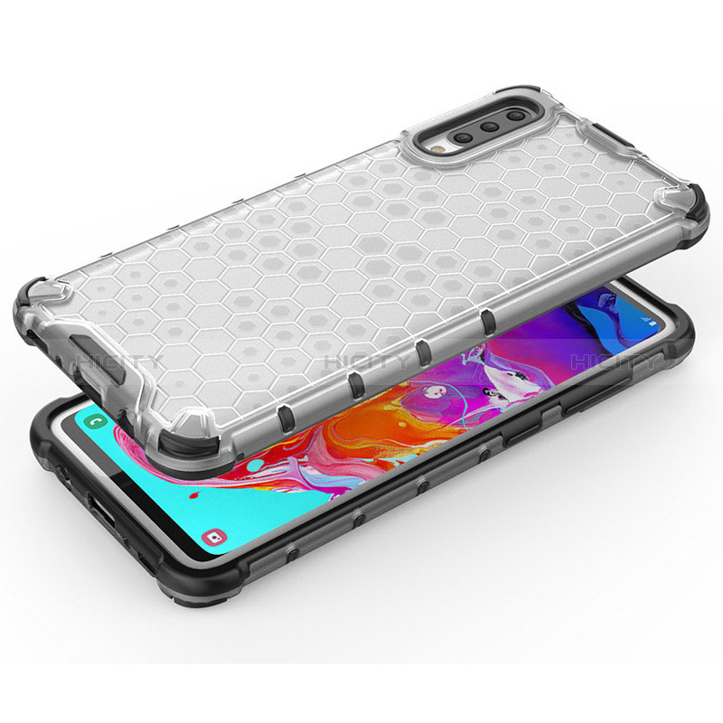 Coque Rebord Contour Silicone et Vitre Transparente Housse Etui 360 Degres AM1 pour Samsung Galaxy A70S Plus