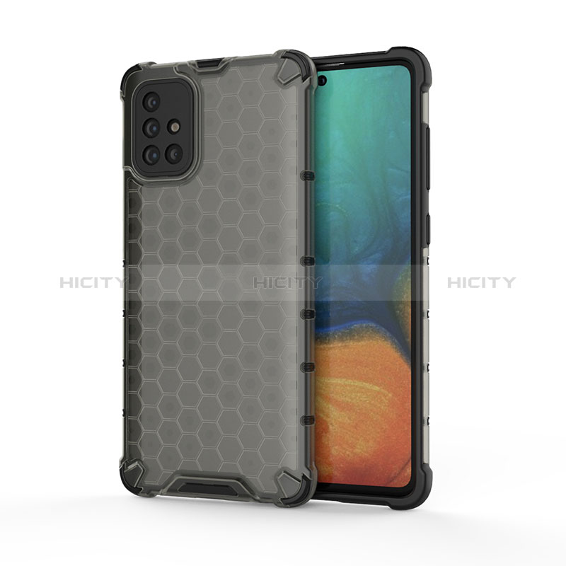 Coque Rebord Contour Silicone et Vitre Transparente Housse Etui 360 Degres AM1 pour Samsung Galaxy A71 4G A715 Noir Plus