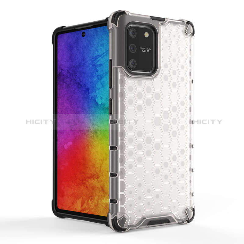 Coque Rebord Contour Silicone et Vitre Transparente Housse Etui 360 Degres AM1 pour Samsung Galaxy A91 Plus