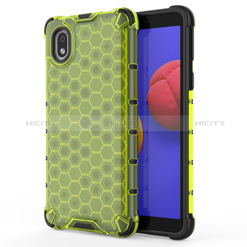 Coque Rebord Contour Silicone et Vitre Transparente Housse Etui 360 Degres AM1 pour Samsung Galaxy M01 Core Vert Plus