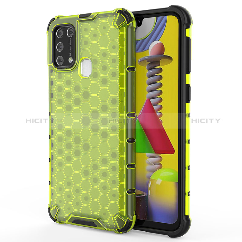 Coque Rebord Contour Silicone et Vitre Transparente Housse Etui 360 Degres AM1 pour Samsung Galaxy M21s Vert Plus