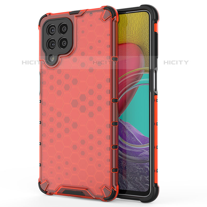 Coque Rebord Contour Silicone et Vitre Transparente Housse Etui 360 Degres AM1 pour Samsung Galaxy M53 5G Rouge Plus