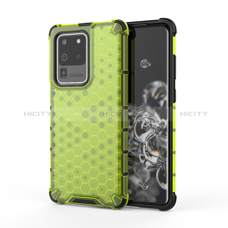 Coque Rebord Contour Silicone et Vitre Transparente Housse Etui 360 Degres AM1 pour Samsung Galaxy S20 Ultra Vert Plus